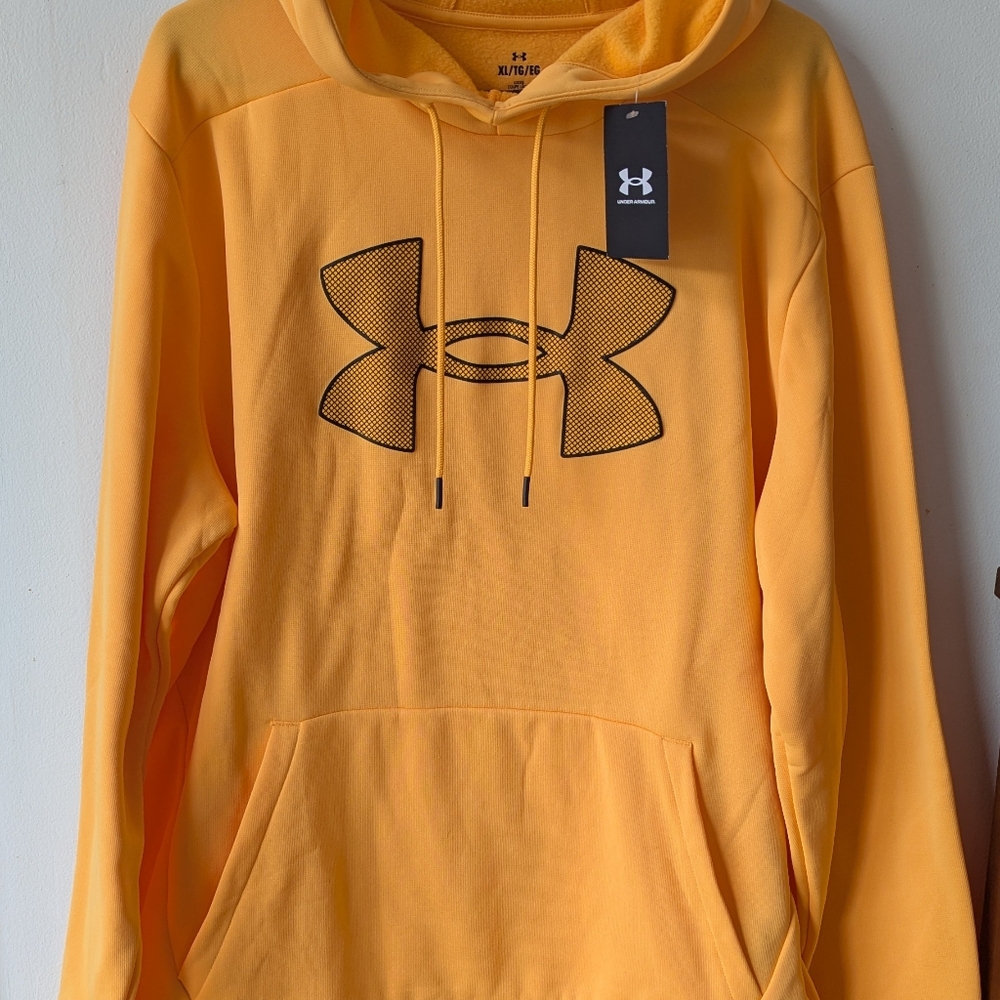 Under Armour Bright Orange Hoodie with Black Logo-Size XL-New With Tags!